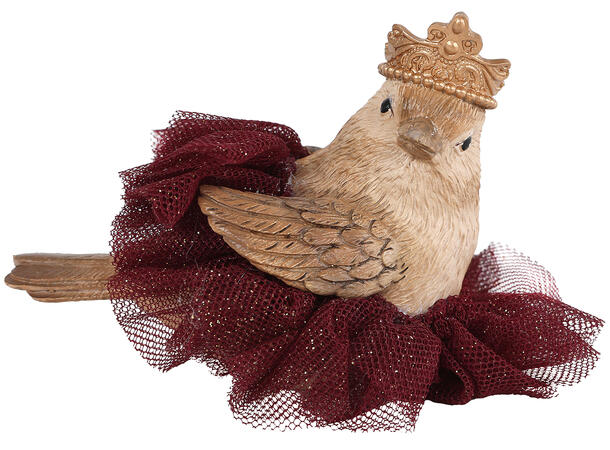 Fugl ballerina lys brun polyresin 11cm 