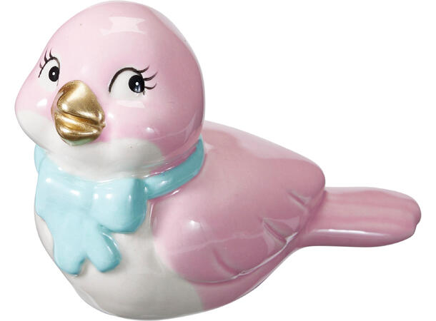 Fugl keramikk pastellfarger 9cm 4ass 