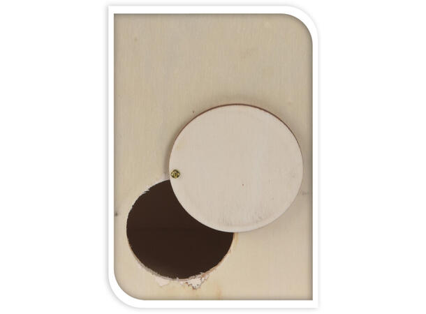 Fuglehus hvit ass.tak 16x10x21,5cm 3ass 