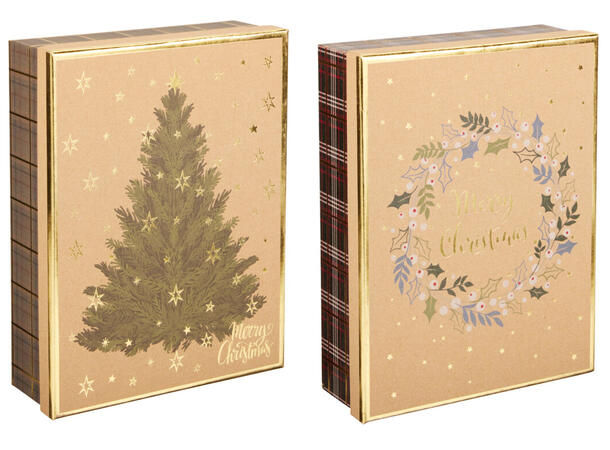 Gaveeske kraft gull 25x19x7cm 2ass 