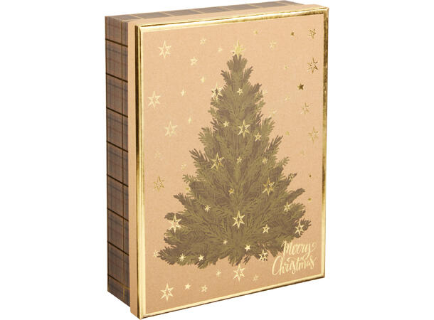 Gaveeske kraft gull 25x19x7cm 2ass 