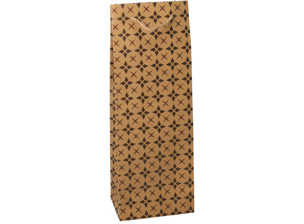 Gavepose kraft m/mønster 13x9x35cm 4ass 