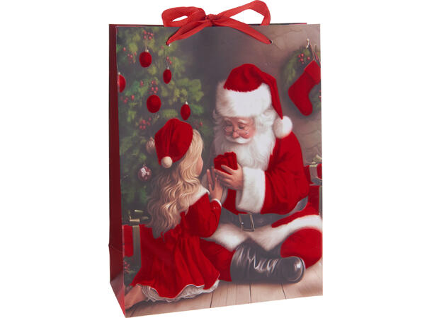 Gavepose nissejente 12x6,5x16cm 3ass Fløyelsfinish 