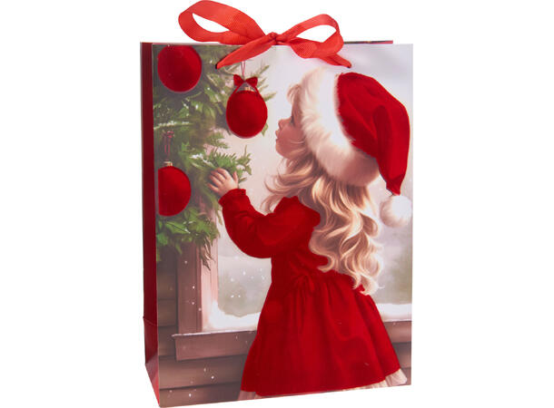 Gavepose nissejente 12x6,5x16cm 3ass Fløyelsfinish 