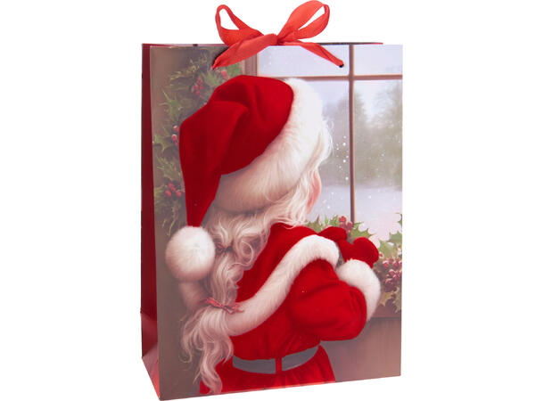 Gavepose nissejente 12x6,5x16cm 3ass Fløyelsfinish 