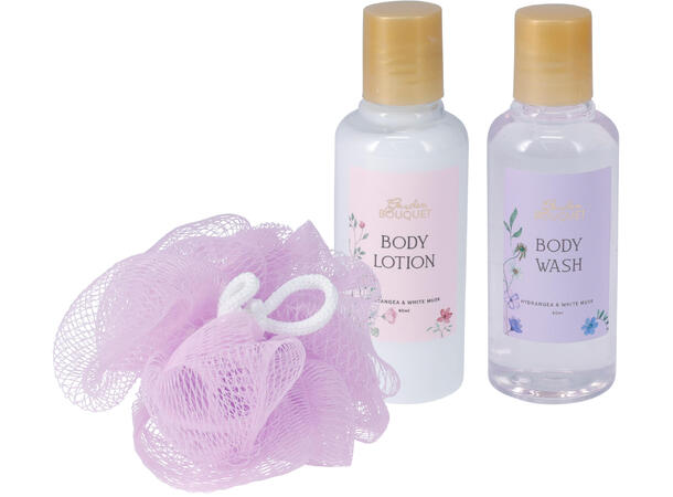 Gavesett 80ml Dusjsåpe Lotion Svamp 3ass 