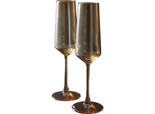 Glass Champagne m/gullkant 250ml 4stk 
