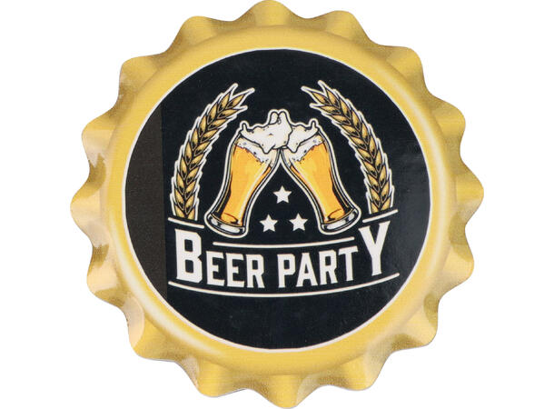 Glassbrikke keramikk/kork Beer 11cm 4stk Inkludert holder i metall 