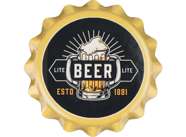Glassbrikke keramikk/kork Beer 11cm 4stk Inkludert holder i metall 
