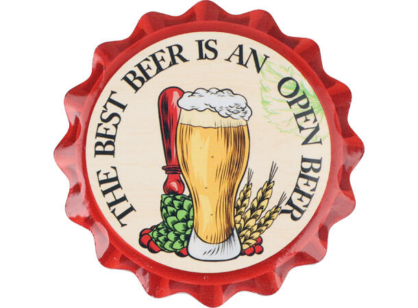Glassbrikke keramikk/kork Beer 11cm 4stk Inkludert holder i metall 