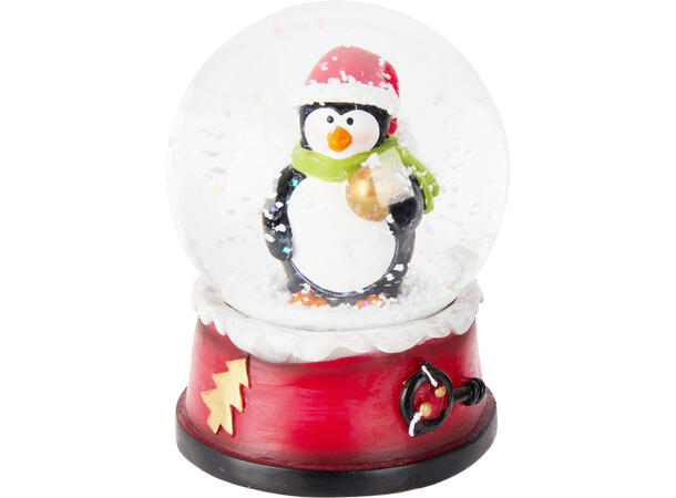 Glasskule m/snø julefigurer h:8,5cm 4ass Display 12stk Vekt: 240g 