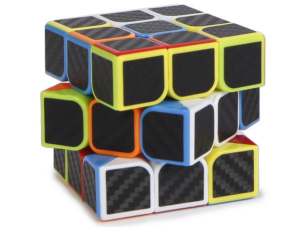 Hjernespill Rubiks kube 3x3 svart 6cm Blisterpakket 