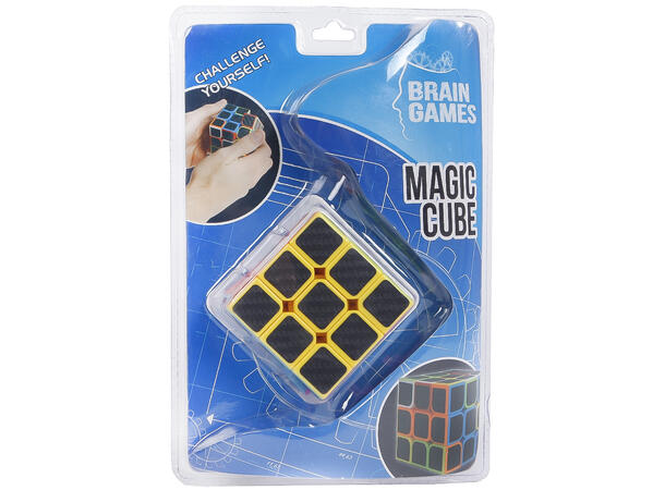 Hjernespill Rubiks kube 3x3 svart 6cm Blisterpakket 