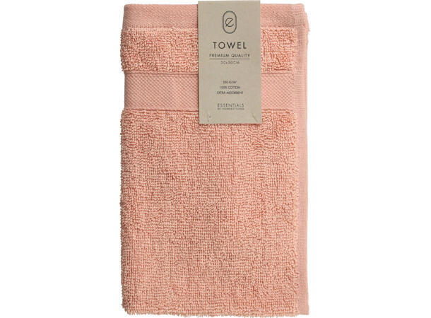Håndkle 30x50cm lys rosa 100 % Bomull 550g/m 
