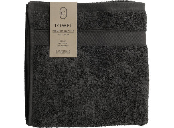 Håndkle koksgrå bomull 50x100cm 100 % bomull 550 gsm Oeko-Tex 