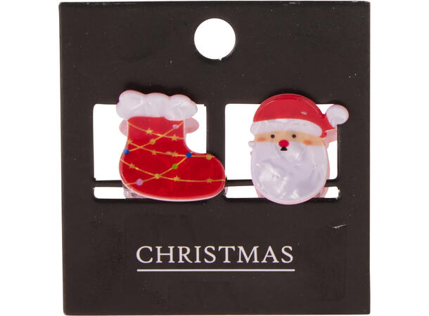 Hårklemme akryl 2 stk i sett 12ass 72 sett i display 