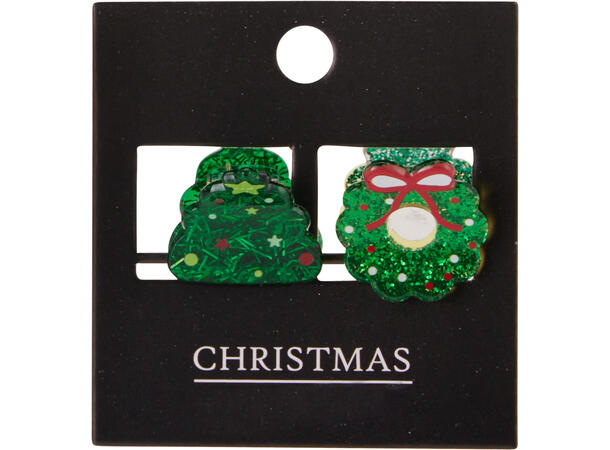 Hårklemme akryl 2 stk i sett 12ass 72 sett i display 