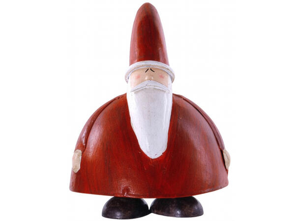 Julenisse stående rød metall 48x43x52cm 