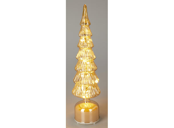 Juletre LED be.lys glass amber 40cm 2ass Batteri: 3xAAA Timer: 6/18t on/off 