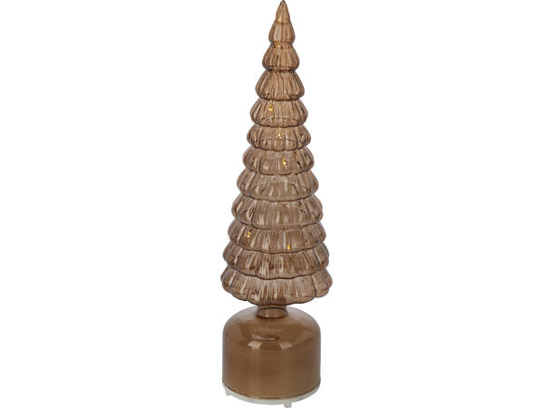 Juletre LED bev.lys glass brun 34cm 2ass Batteri: 3xAAA Timer: 6/18t on/off 