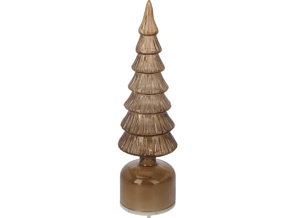 Juletre LED bev.lys glass brun 34cm 2ass Batteri: 3xAAA Timer: 6/18t on/off 