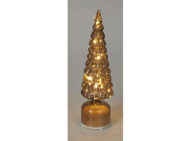 Juletre LED bev.lys glass brun 34cm 2ass Batteri: 3xAAA Timer: 6/18t on/off 