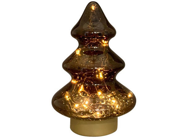 Juletre LED brunt glass 14x14x21,5cm Forpakning: 6stk 