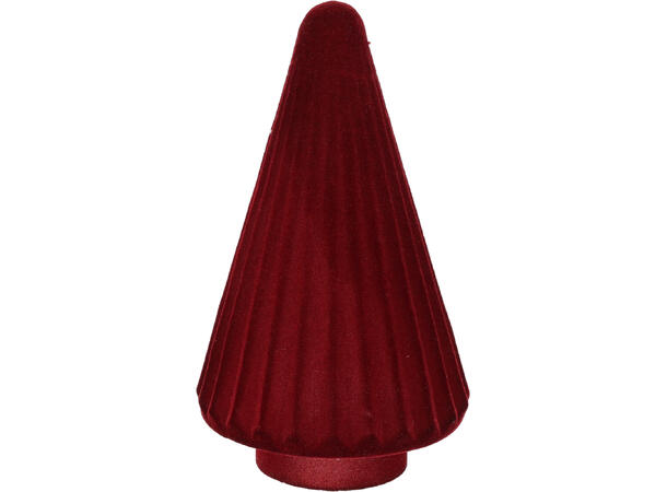 Juletre glass rødt stoff 21cm 3ass Forpakning 6stk 