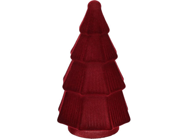 Juletre glass rødt stoff 21cm 3ass 