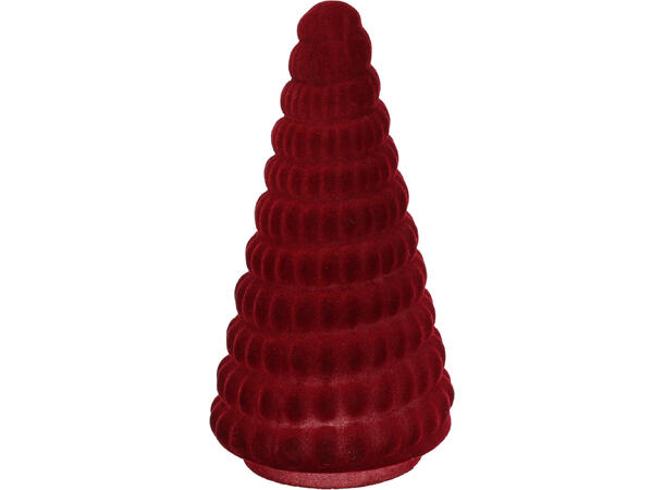 Juletre glass rødt stoff 21cm 3ass 