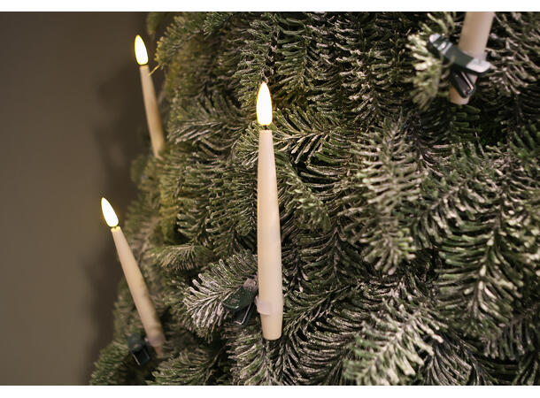 Juletrelys LED krem m/klips/sugekopp 6st 6 lys. Med fjernkontroll 