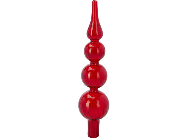 Juletrespyd glass rød 6x28cm Pakket i sort eske 