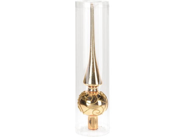 Juletrespyd matt/shiny gull 25cm 2ass 