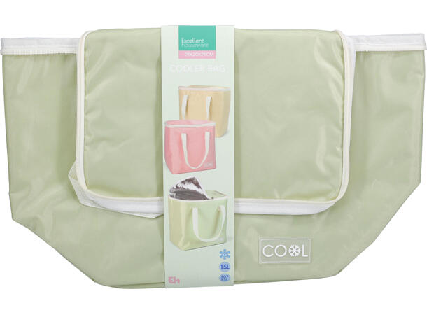 Kjølebag 15 liter pastellfarger 3ass 