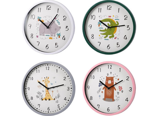 Klokke assorterte dyr 22,5cm 4ass 