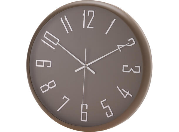 Klokke jordfarger 40cm 4ass Metall. Sølvdetaljer 