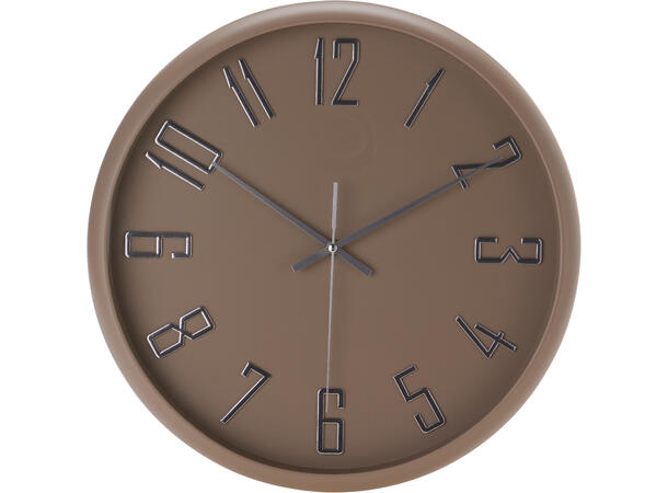 Klokke jordfarger 40cm 4ass Metall. Sølvdetaljer 
