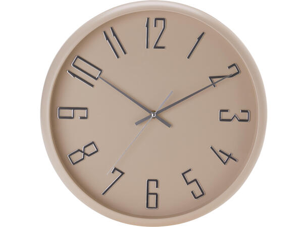Klokke jordfarger 40cm 4ass Metall. Sølvdetaljer 