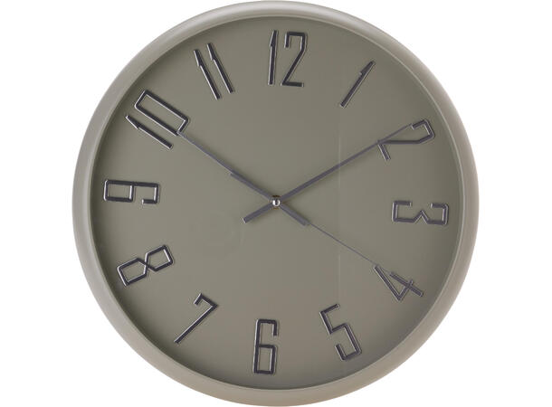 Klokke jordfarger 40cm 4ass Metall. Sølvdetaljer 