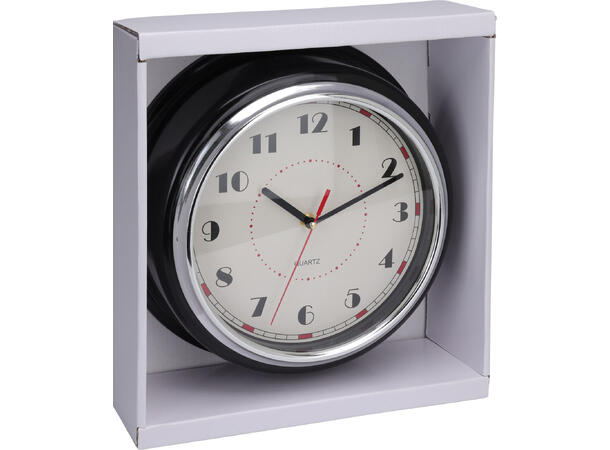 Klokke vegg PP+glass 30x10cm Batteri:1xAA Ikke inkludert 