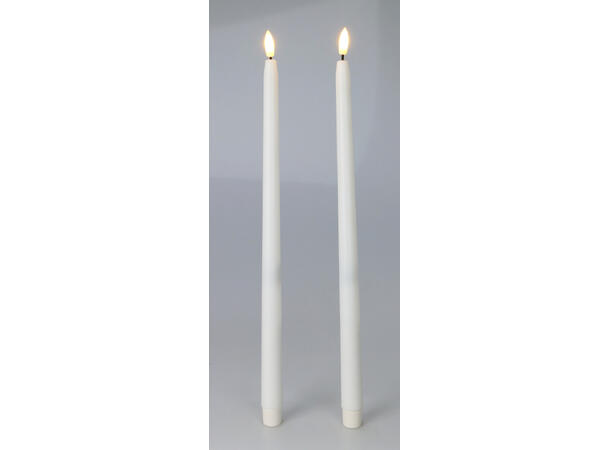 Kronelys LED hvit 38cm m/fj.kontroll 2st Batteri: 2xAAA(ekskl) CR2025(inkl) 
