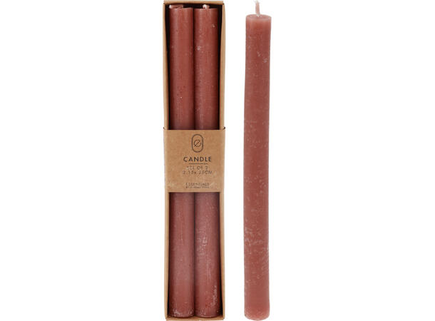 Kronelys brun 25cm 2 stk Parafin/voks 
