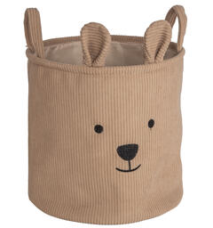 Kurv beige cord m/dyremotiv 30x30cm