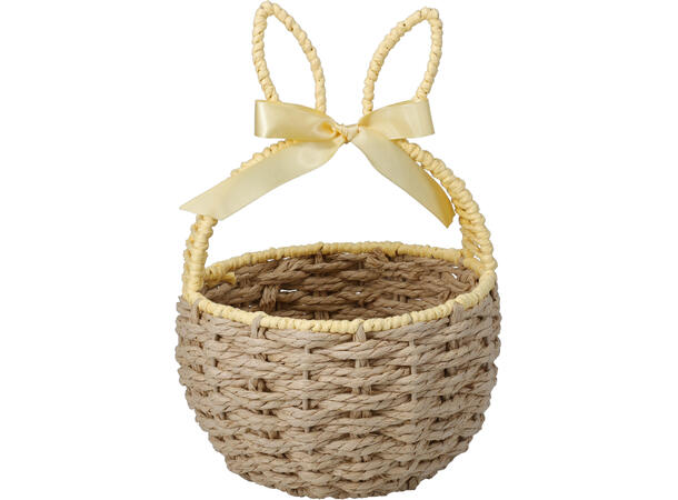 Kurv påske kaninører 19x27cm 4ass Papirtau og polyester 