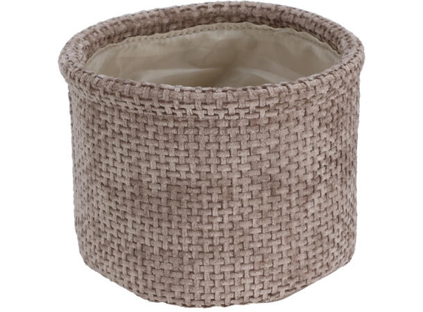 Kurvsett rund lys brun polyester s/3 Sett: 16 x 12 cm,19 x 14 ,22 x 17 