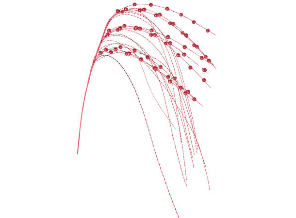 Kvist dekorgren m/bær rød 130cm 
