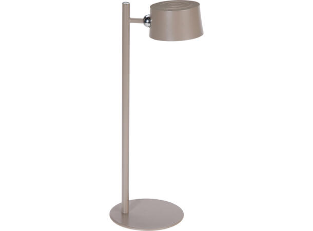 Lampe LED sand metall 35,5cm Oppladbar. USB-C. 3 lysnivå 