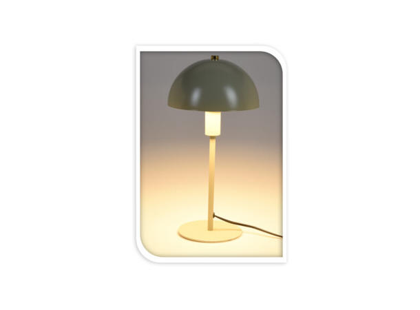 Lampe metall i grønn farge h:36cm Ledning 150cm Lyspære:E14 