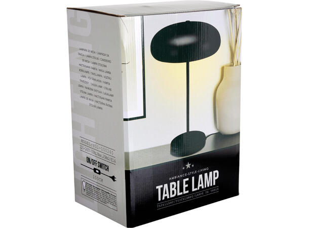 Lampe metall sort 25x40cm 2xE14. 1,5m ledning 