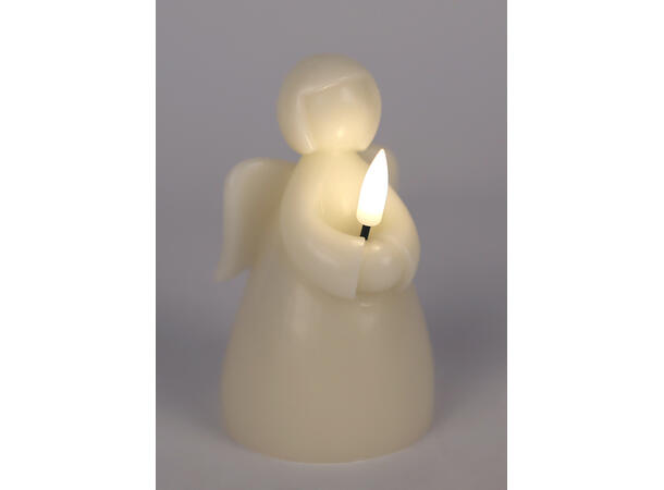 Ledlys engel krem 7x7x12cm Batteri:2xAAA 